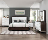 Niles White/Cherry King Panel Bed from Homelegance - Luna Furniture