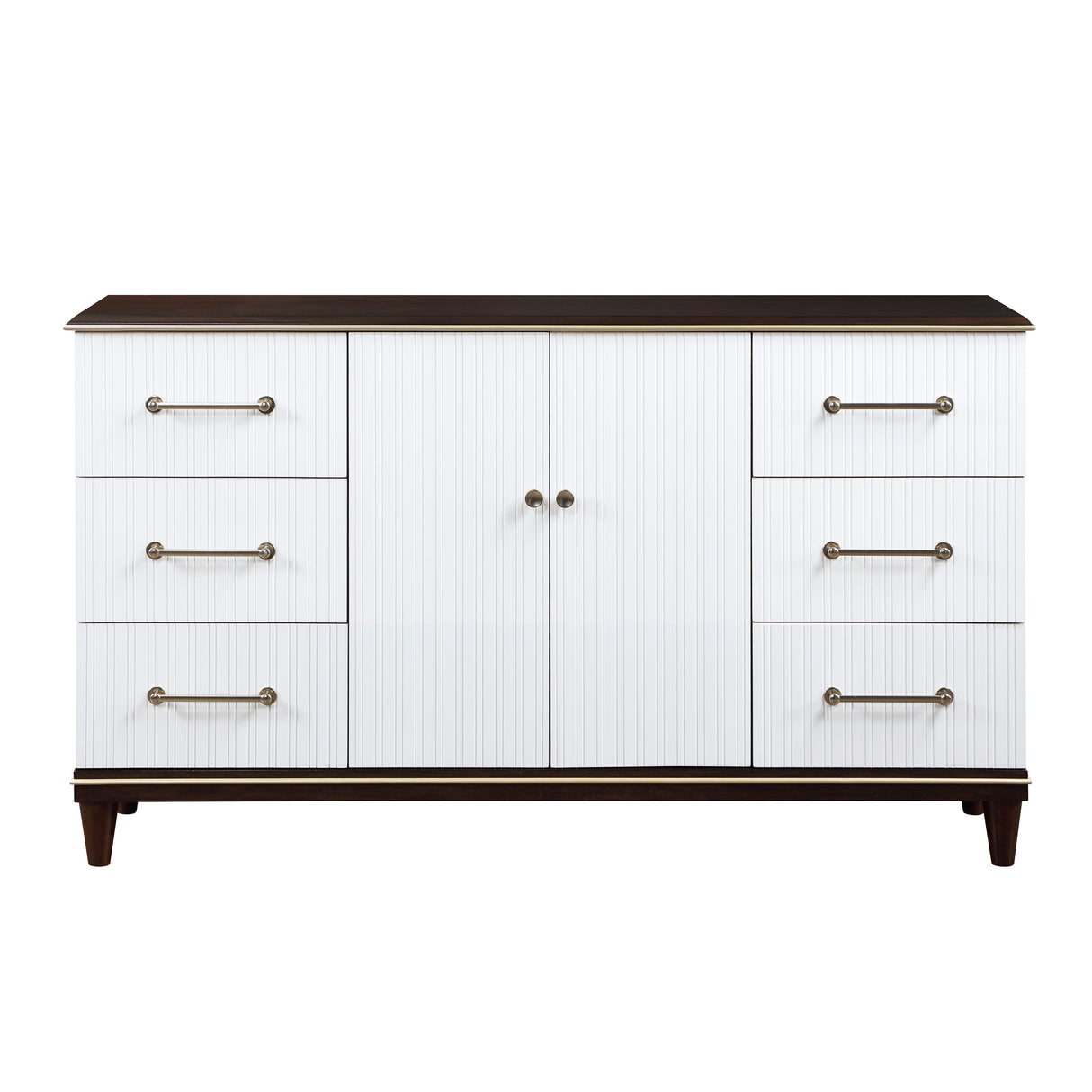 Niles White/Cherry Upholstered Panel Bedroom Set from Homelegance - Luna Furniture