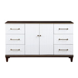 Niles White/Cherry Upholstered Panel Bedroom Set from Homelegance - Luna Furniture