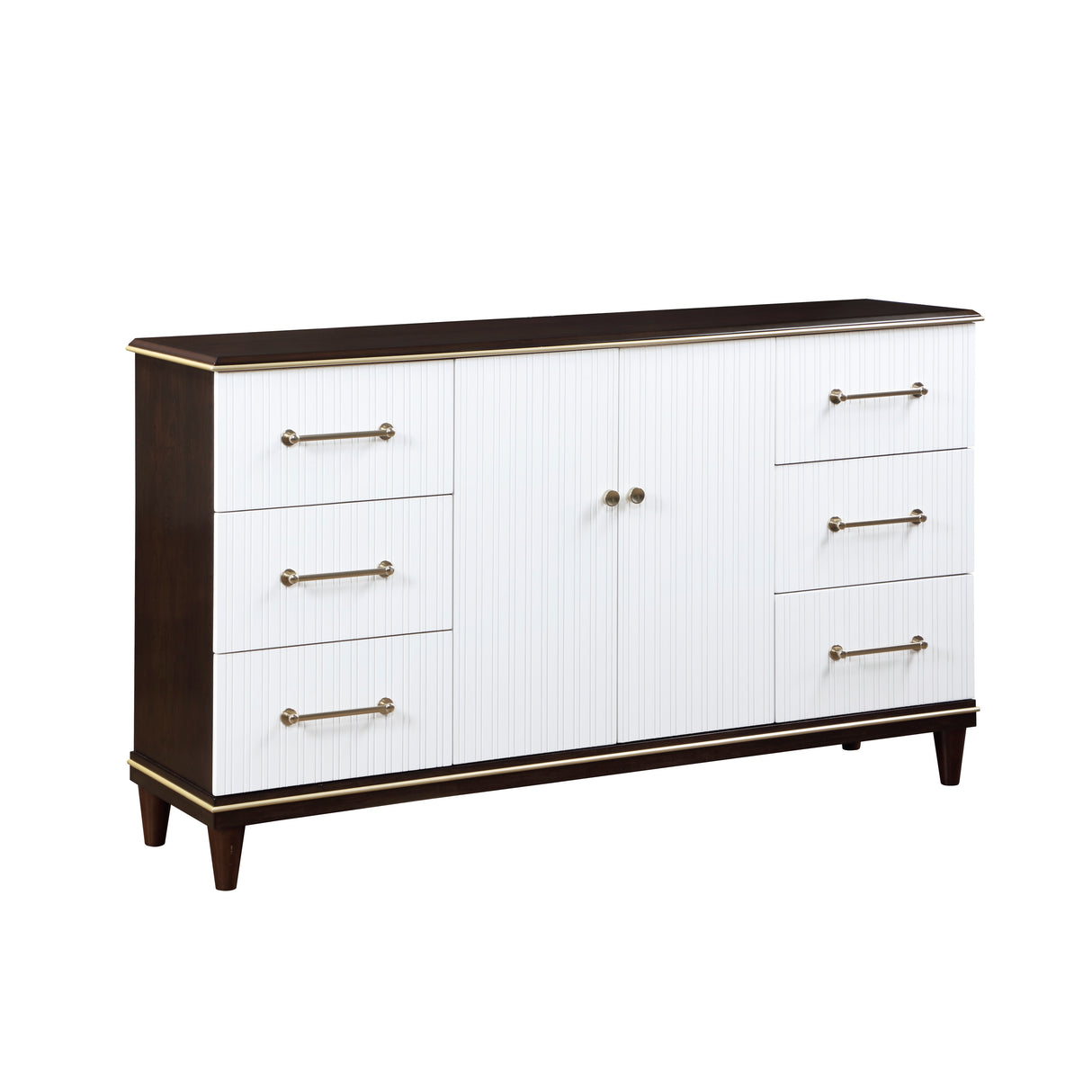 Niles White/Cherry Upholstered Panel Bedroom Set from Homelegance - Luna Furniture