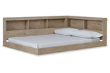 Oliah Natural Full Bookcase Corner Storage Bed from Ashley - Luna Furniture