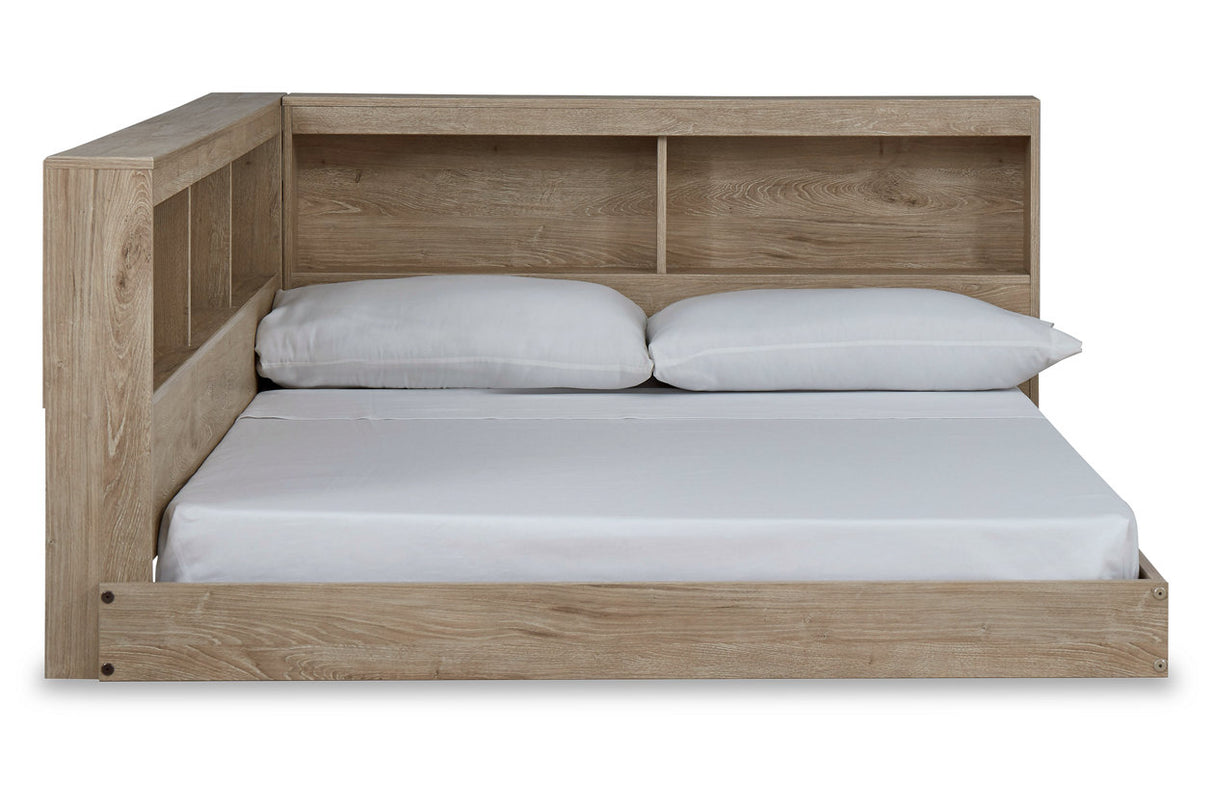 Oliah Natural Full Bookcase Corner Storage Bed from Ashley - Luna Furniture
