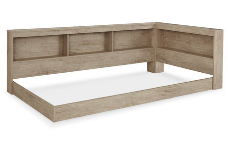 Oliah Natural Twin Bookcase Corner Storage Bed from Ashley - Luna Furniture