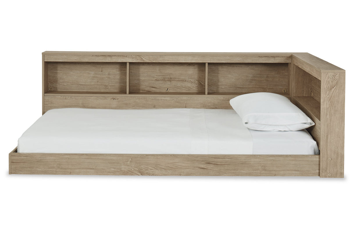 Oliah Natural Twin Bookcase Corner Storage Bed from Ashley - Luna Furniture