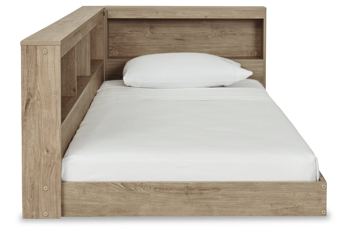 Oliah Natural Twin Bookcase Corner Storage Bed from Ashley - Luna Furniture
