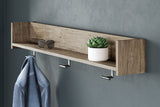Oliah Natural Wall Mounted Coat Rack with Shelf from Ashley - Luna Furniture