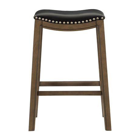 Ordway Black/Brown Pub Height Stool, Black from Homelegance - Luna Furniture