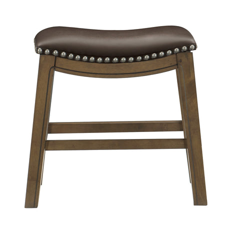 Ordway Brown/Brown Dining Stool, Brown from Homelegance - Luna Furniture