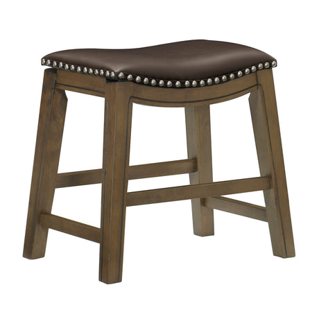 Ordway Brown/Brown Dining Stool, Brown from Homelegance - Luna Furniture
