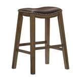 Ordway Brown/Brown Pub Height Stool, Brown from Homelegance - Luna Furniture