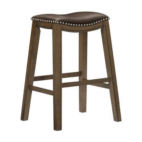 Ordway Brown/Brown Pub Height Stool, Brown from Homelegance - Luna Furniture