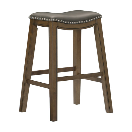 Ordway Gray/Brown Pub Height Stool, Gray from Homelegance - Luna Furniture