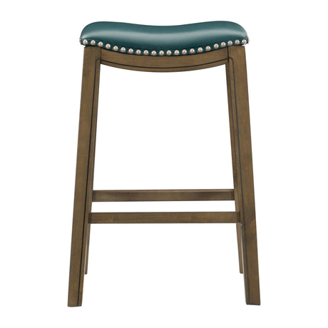 Ordway Green/Brown Pub Height Stool, Green from Homelegance - Luna Furniture