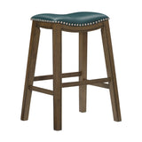 Ordway Green/Brown Pub Height Stool, Green from Homelegance - Luna Furniture