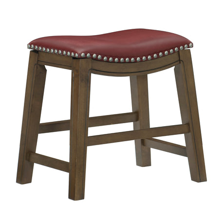Ordway Red/Brown Dining Stool, Red from Homelegance - Luna Furniture