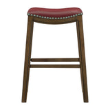 Ordway Red/Brown Pub Height Stool, Red from Homelegance - Luna Furniture