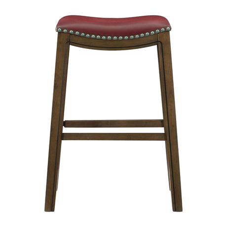 Ordway Red/Brown Pub Height Stool, Red from Homelegance - Luna Furniture