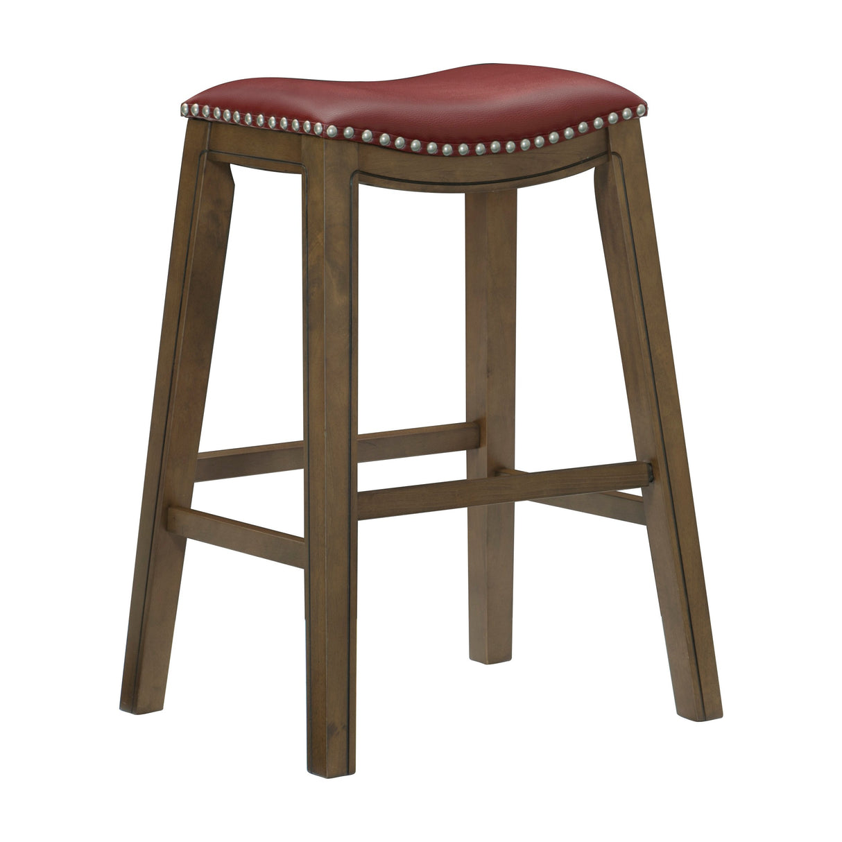 Ordway Red/Brown Pub Height Stool, Red from Homelegance - Luna Furniture
