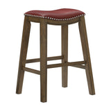 Ordway Red/Brown Pub Height Stool, Red from Homelegance - Luna Furniture