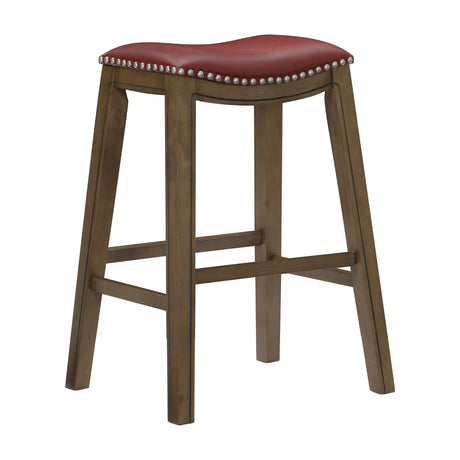 Ordway Red/Brown Pub Height Stool, Red from Homelegance - Luna Furniture
