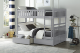 Orion Gray Full/Full Bunk Bed with Storage Boxes from Homelegance - Luna Furniture