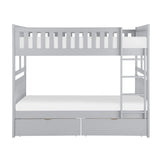 Orion Gray Full/Full Bunk Bed with Storage Boxes from Homelegance - Luna Furniture