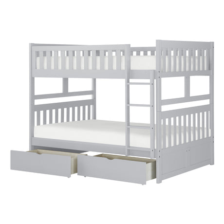 Orion Gray Full/Full Bunk Bed with Storage Boxes from Homelegance - Luna Furniture