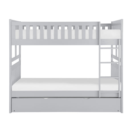 Orion Gray Full/Full Bunk Bed with Twin Trundle from Homelegance - Luna Furniture