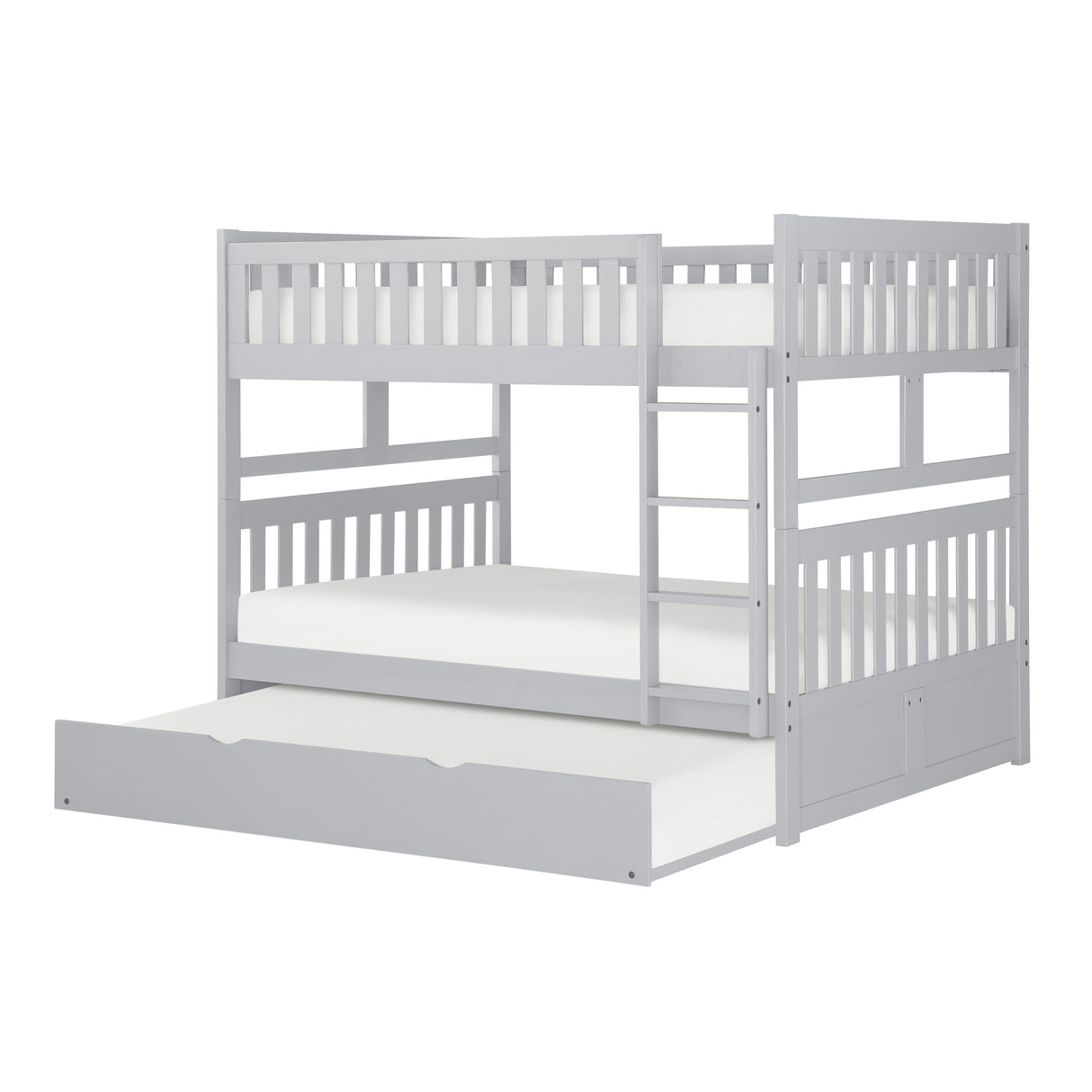 Orion Gray Full/Full Bunk Bed with Twin Trundle from Homelegance - Luna Furniture