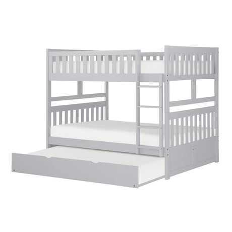 Orion Gray Full/Full Bunk Bed with Twin Trundle from Homelegance - Luna Furniture