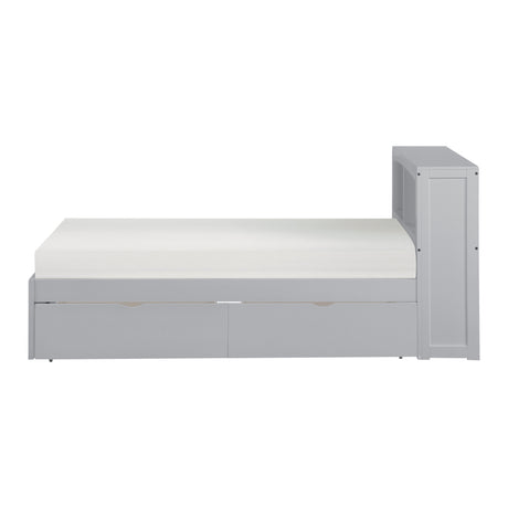 Orion Gray Twin Bookcase Bed with Storage Boxes from Homelegance - Luna Furniture