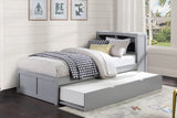 Orion Gray Twin Bookcase Bed with Twin Trundle from Homelegance - Luna Furniture