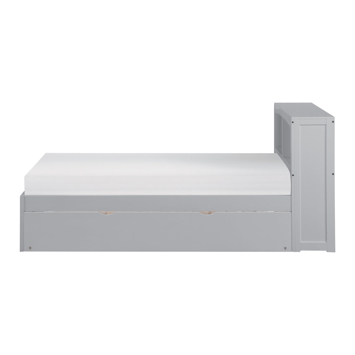 Orion Gray Twin Bookcase Bed with Twin Trundle from Homelegance - Luna Furniture