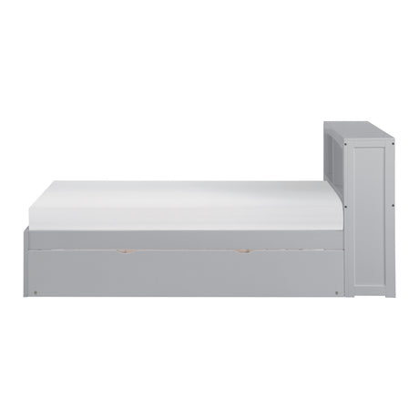 Orion Gray Twin Bookcase Bed with Twin Trundle from Homelegance - Luna Furniture