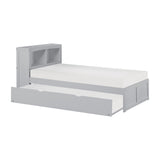 Orion Gray Twin Bookcase Bed with Twin Trundle from Homelegance - Luna Furniture