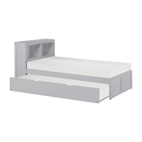Orion Gray Twin Bookcase Bed with Twin Trundle from Homelegance - Luna Furniture