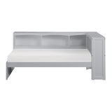 Orion Gray Twin Bookcase Corner Bed from Homelegance - Luna Furniture