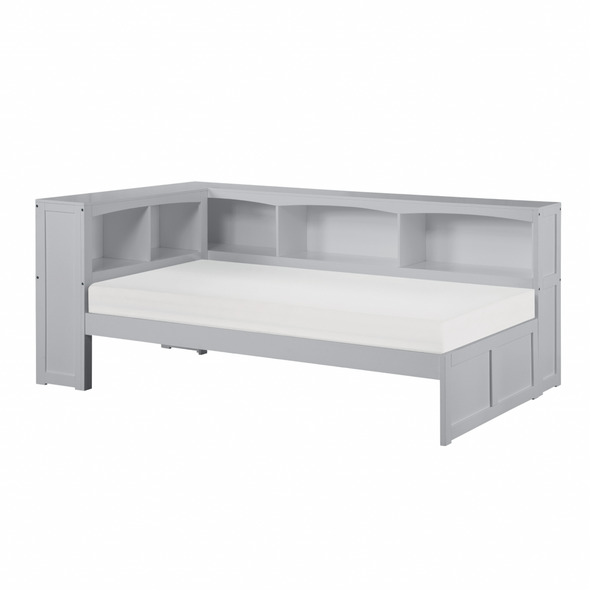 Orion Gray Twin Bookcase Corner Bed from Homelegance - Luna Furniture