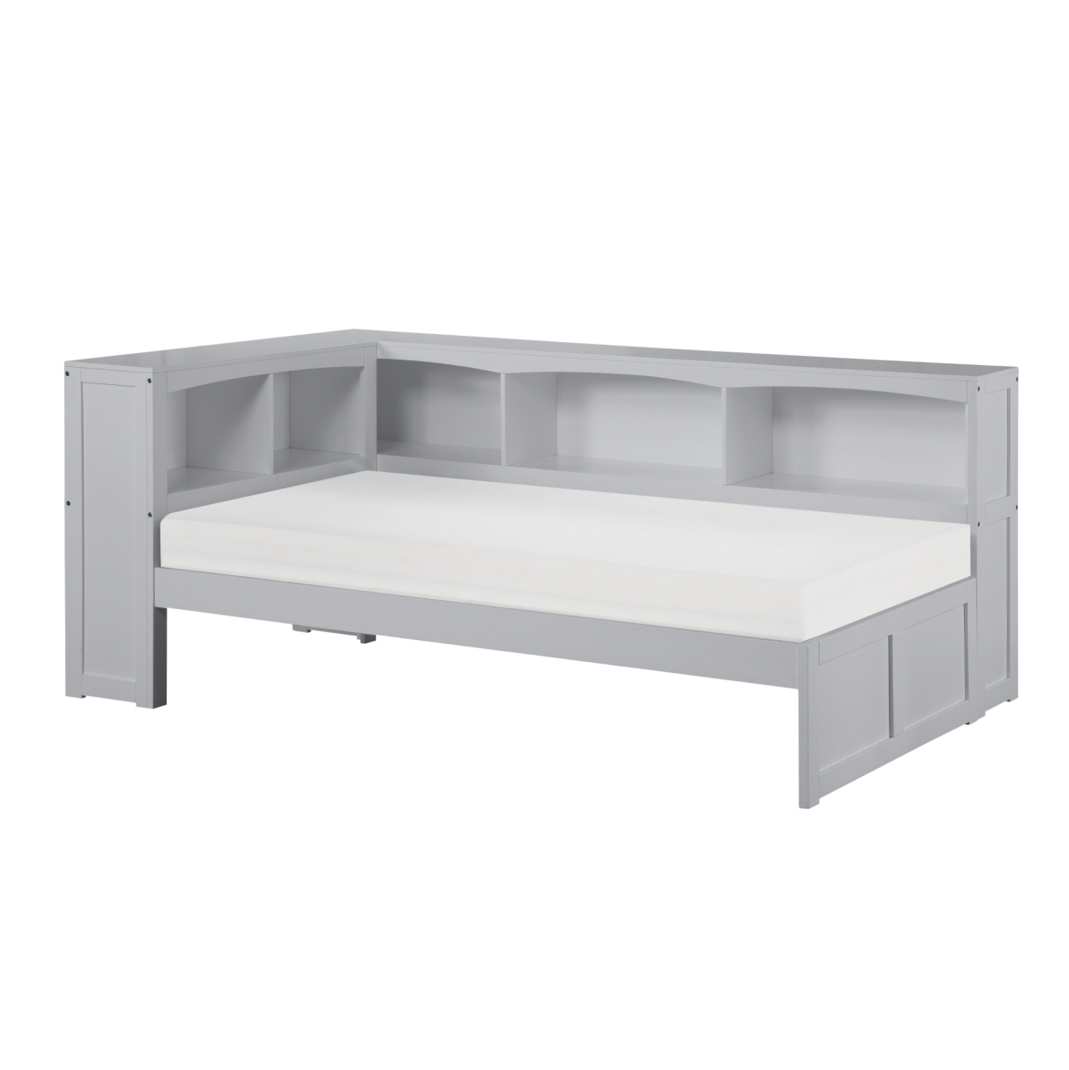 Orion Gray Twin Bookcase Corner Bed from Homelegance - Luna Furniture