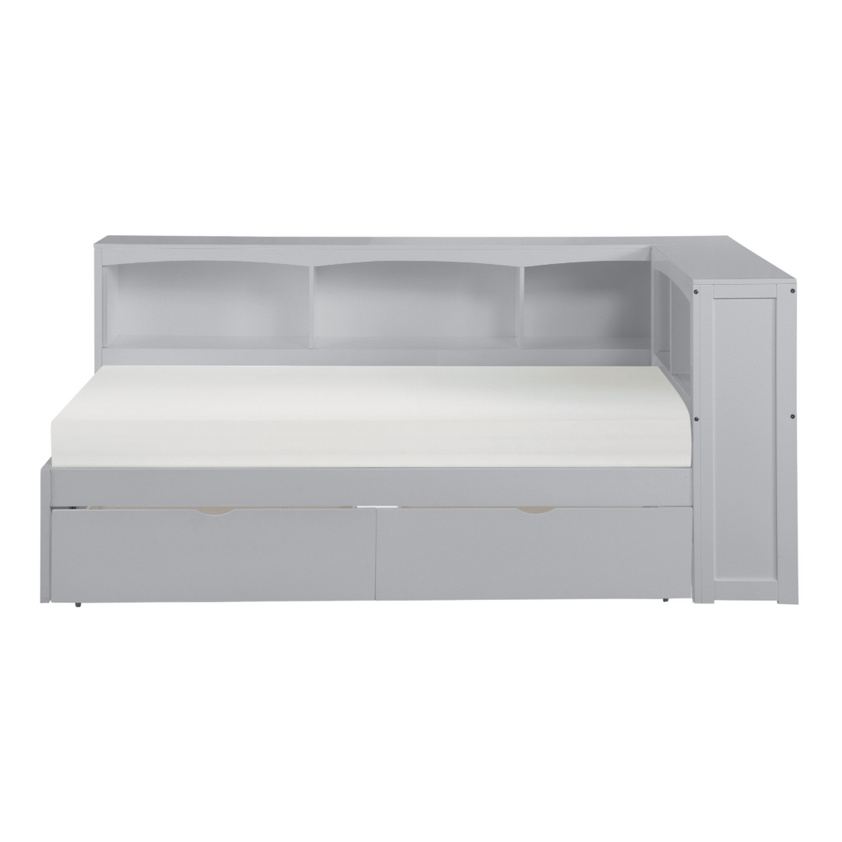 Orion Gray Twin Bookcase Corner Bed with Storage Boxes from Homelegance - Luna Furniture