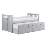 Orion Gray Twin Captains Trundle Bed from Homelegance - Luna Furniture