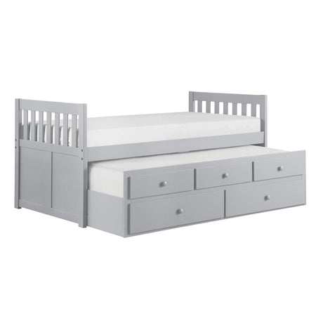 Orion Gray Twin Captains Trundle Bed from Homelegance - Luna Furniture