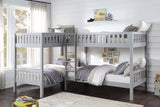 Orion Gray Twin Corner Bunk Bed from Homelegance - Luna Furniture