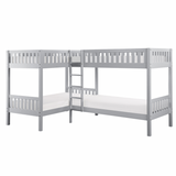 Orion Gray Twin Corner Bunk Bed from Homelegance - Luna Furniture