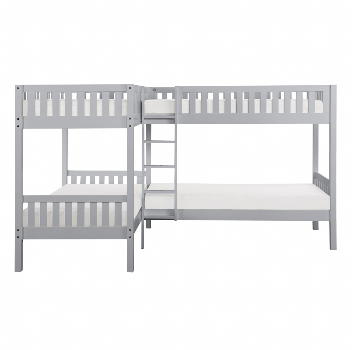 Orion Gray Twin Corner Bunk Bed from Homelegance - Luna Furniture
