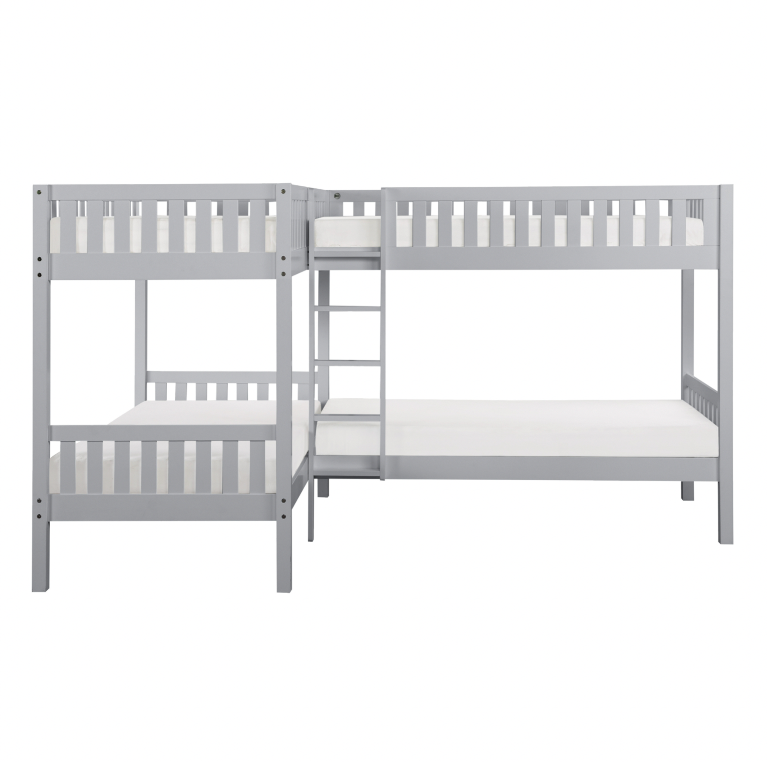 Orion Gray Twin Corner Bunk Bed from Homelegance - Luna Furniture
