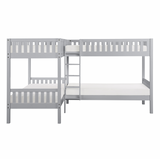 Orion Gray Twin Corner Bunk Bed from Homelegance - Luna Furniture