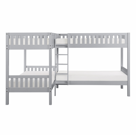 Orion Gray Twin Corner Bunk Bed from Homelegance - Luna Furniture