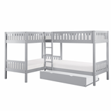 Orion Gray Twin Corner Bunk Bed with Twin Trundle from Homelegance - Luna Furniture