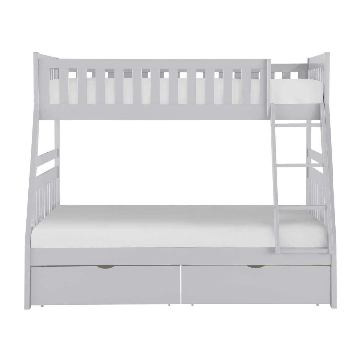 Orion Gray Twin/Full Bunk Bed with Storage Boxes from Homelegance - Luna Furniture